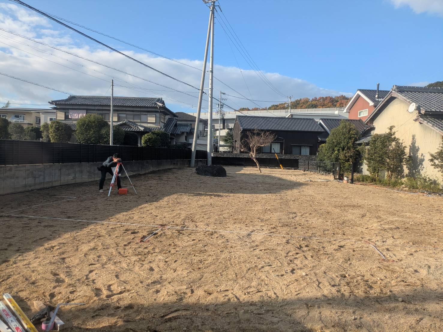 地縄張りを行いました｜現場のようす