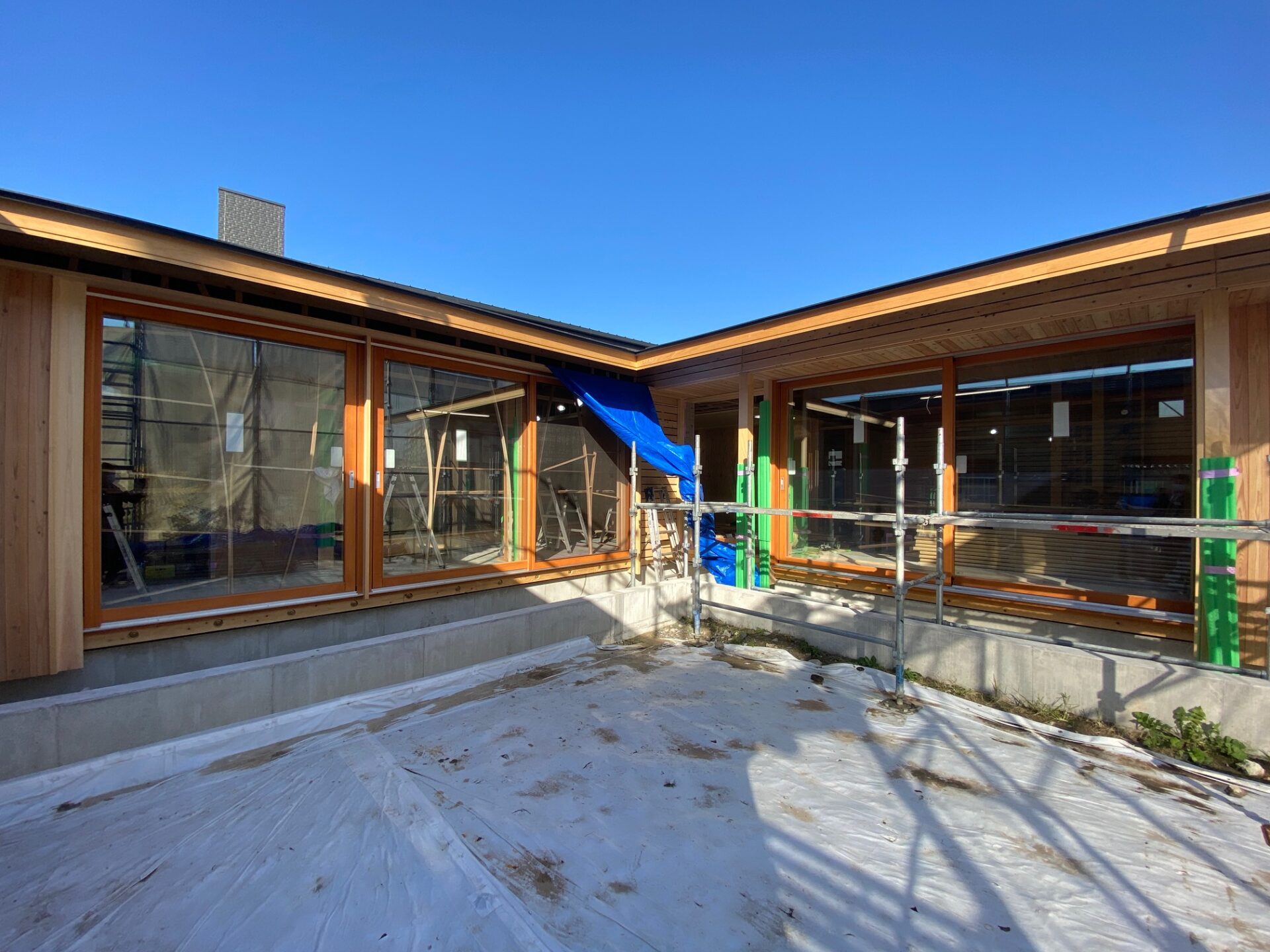 愛知県名古屋市で木の家/サン工房岡崎スタジオより【大開口と中庭のある家「和敬静寂の家」】～現場の風景-其の５４～