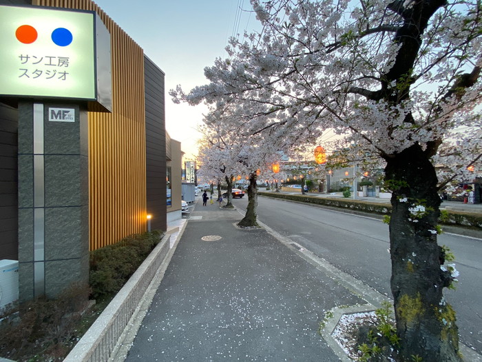 岡崎市の工務店からの桜だより【夕桜風景】～スタジオの風景-其の３０～