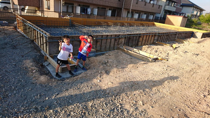 岐阜県可児市で和風の木造住宅基礎工事中【「行雲流水の家」ベース配筋完了】～現場の風景-其の１３～