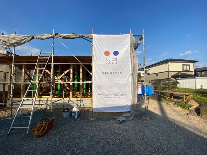 岐阜県可児市で木の家をつくる【「行雲流水の家」上棟作業3日め完了】～現場の風景-其の２1～