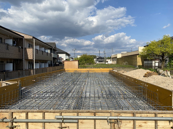 岐阜県可児市で和風の木造住宅基礎工事中 行雲流水の家 ベース配筋完了 現場の風景 其の１３ サン工房 岡崎スタジオ